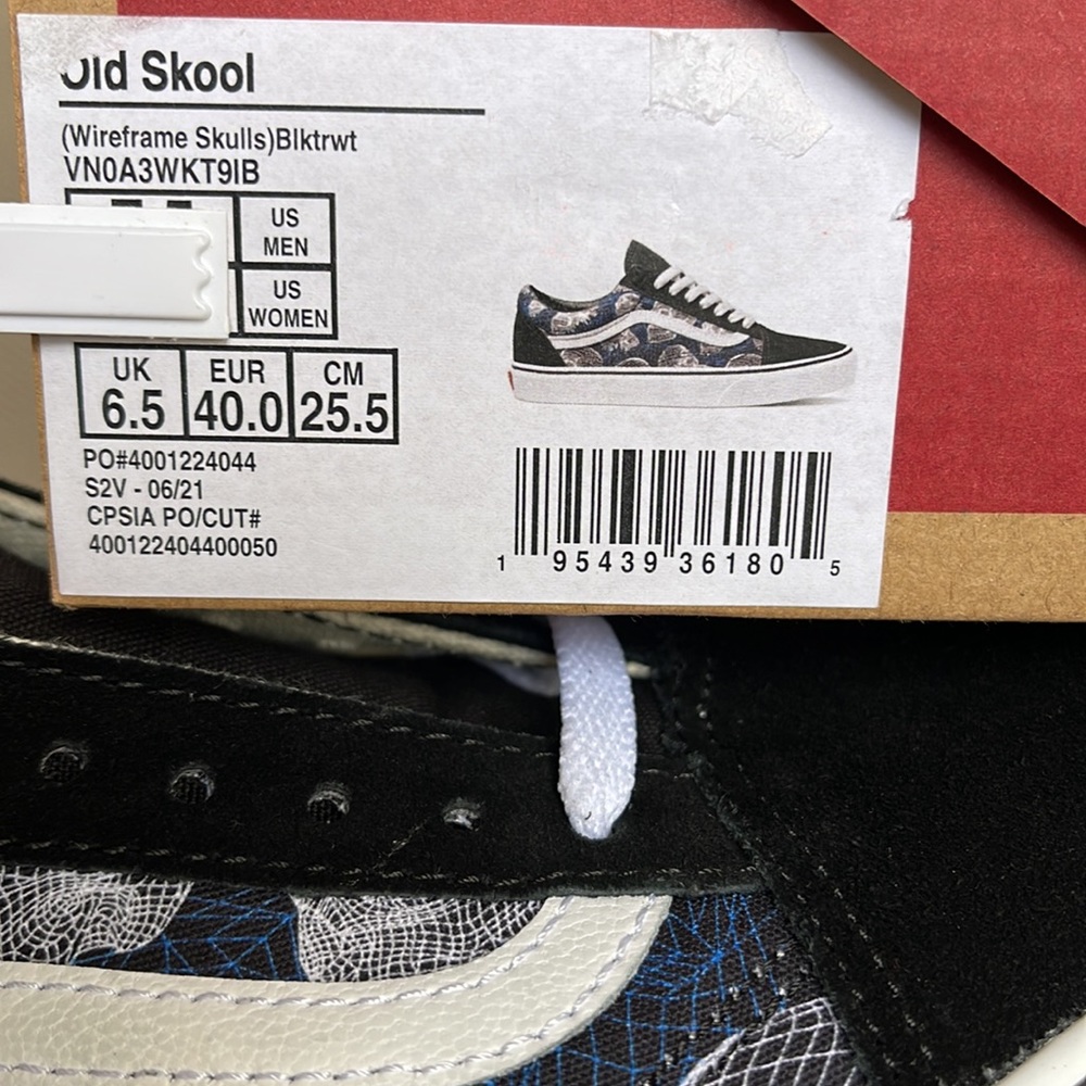 Vans Old Skool Wireframe Skulls Black / True White WMNS - Picture 16 of 16